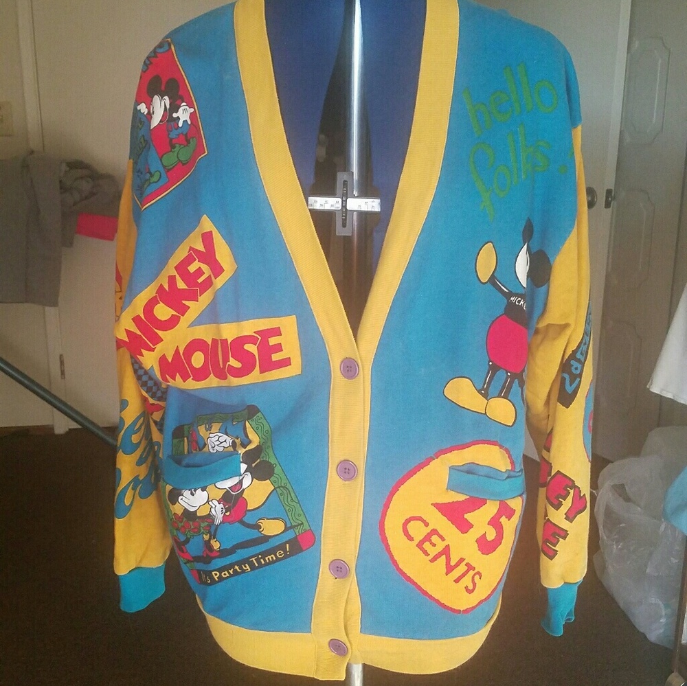 Vintage Mickey Mouse 25 Cents Cardigan